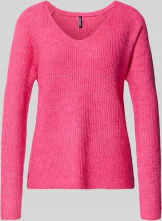Pieces Regular Fit Strickpullover mit Rippstruktur Modell ELLEN in Pink, Größe XS