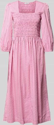 Marc O'Polo Denim Fit and Flare Midikleid aus Baumwoll-Mix in Pink, Gr&ouml;&szlig;e XL
