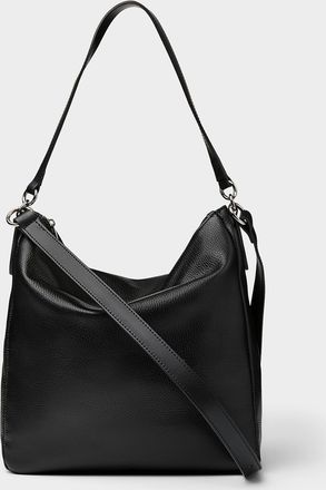 Simons Womens Pebbled leather minimalist hobo bag Exclusive collection from Italy