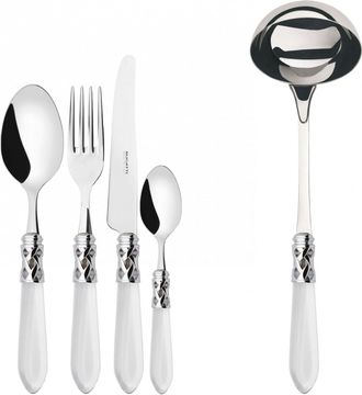 Bugatti Aladdin Ghiera Cromata, Posate Set 49 Pz, Scatola Weng&egrave;, Casa Bugatti - Colore: Trasparente