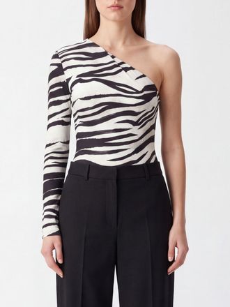 Patrizia Pepe Body monospalla in jersey stretch con stampa zebrata