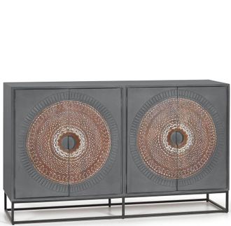 Giner&Colomer Massives Design Sideboard Wood Mandala, 4-t&uuml;rig - 150 x 90 cm