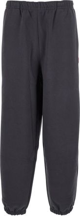 The North Face Grey Trousers With Elastic Waist And Side Logo Patch In Cotton Man