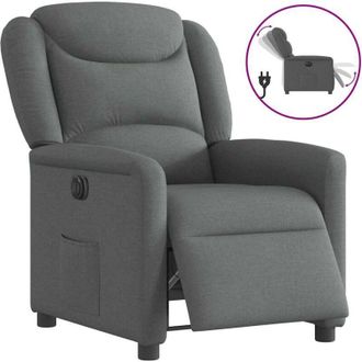 vidaXL Vidaxl - Sill&oacute;n Reclinable El&eacute;ctrico De Tela Gris Oscuro