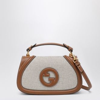 Gucci Blondie medium minus bag in fabric and brown leather