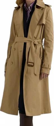 Ralph Lauren Twill Trench Coat In Birch Tan