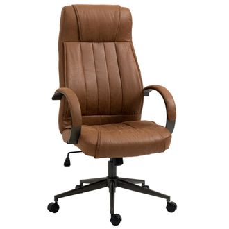 OEM Silla De Escritorio Giratoria Con Altura Ajustable Reposacabezas Reposabrazos Y Respaldo 65x71,5x114-122 Cm Marr&oacute;n