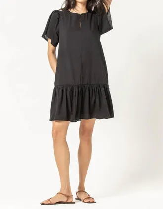 Lilla P Flutter Sleeve Dress In Black