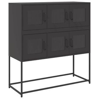 Berkfield Home Sideboard Black 100.5x39x107 cm Cold-rolled Steel