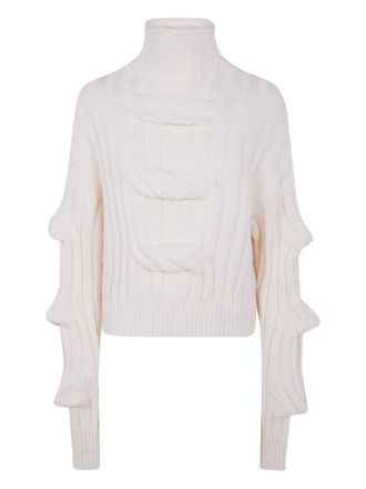 MRZ roll-neck knitted top - women - Cashmere/Virgin Wool - S - White