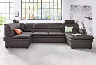 Sit&more Wohnlandschaft »Pisa U-Form« mit Federkern, wahlweise mit Bettfunktion