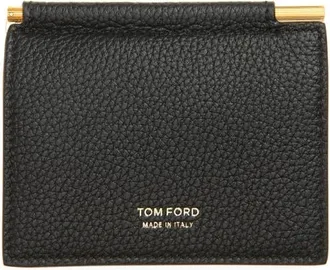 Tom Ford T-Line Soft Grain Leather Money Clip Wallet in Naa Black at Nordstrom