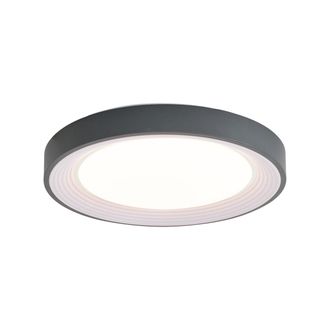QAZQA Qazqa - Moderno L&aacute;mpara De Techo Moderna Gris Con Blanco De 48 Cm Con Led Regulable Rgb - Kanton Met&aacute;lica /pl&aacute;stico Redonda Incluye Led Max. 1 X 30 Wa