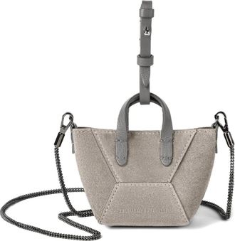 Brunello Cucinelli Borsa a spalla BC Duo mini - Grigio