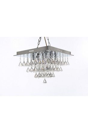 Netlighting Parma 6 Light Square Flush Chrome Ceiling Fitting in Grey