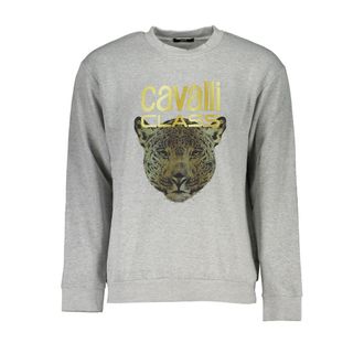 Cavalli Gray Cotton Men Mens Sweater