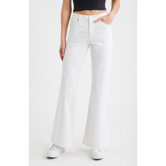1822 Denim Belle High Waist Flare Jeans in White at Nordstrom, Size 26