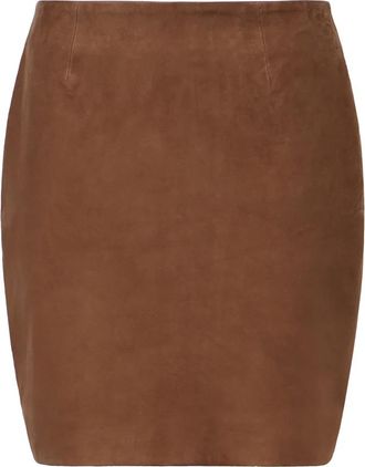 Rotate Leren Rok - Dames - Leren & Su&egrave;de rokken - Bruin - M - Leer - Rokken