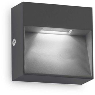 Ideal Lux Ideal Lux - Dedra Aplique Led Integrado Cuadrado Para Exterior Antracita 160lm 3000k Ip65
