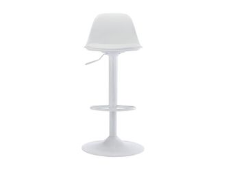 VENTE-UNIQUE.COM Taburete alto pl&aacute;stico blanco