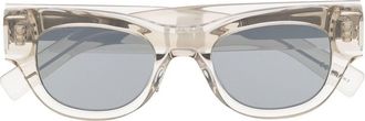 Saint Laurent Eyewear square-frame transparent sunglasses - women - Acetate - One Size - Grey