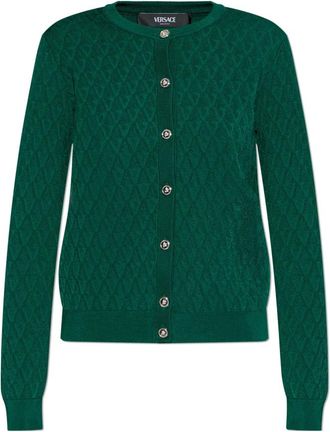 Versace Vest met decoratief patroon - Dames - Vesten - Groen - XS - Leer - Truien & Vesten
