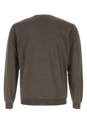 Giorgio Armani Silk-Blend Crew Neck Sweater - Brown