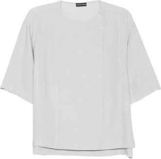Emporio Armani Capsule Top - Dames - Blouses & Shirts - Grijs - Maat: S Wol