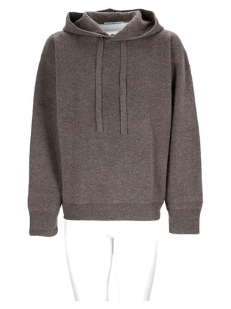 STUDIO NICHOLSON Beige Hooded Drawstring Wool-Cashmere Sweater