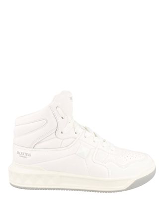 Valentino One Stud High-Top Leather Sneakers
