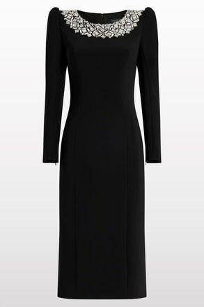 Jenny Packham Jacquetta Embellished Midi Dress in Liquorice at Nordstrom, Size 16 Uk