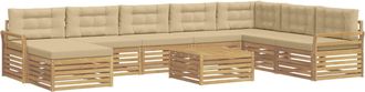 vidaXL Conjunto De Sof&aacute;s De Exterior 9 Uds. Y Beige Vidaxl