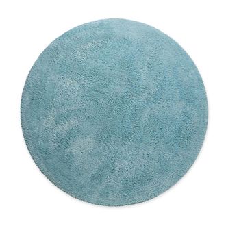 Wecon Home Alfombra de ba&ntilde;o azul gris&aacute;ceo redonda de algod&oacute;n 80 cm