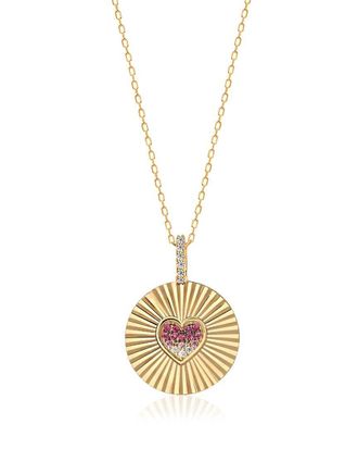 Gabi Rielle Love In Bloom 14K Over Silver Cz Heart Pendant Necklace