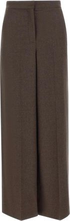 Gran Sasso Palazzo Broek - Dames - Wijde Broeken - Bruin - L - Wol - Broeken