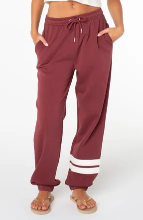 Roxy Sunset Stripe Sweatpants in Port at Nordstrom, Size X-Large