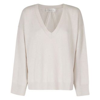 Roberto Collina Jersey de punto con cuello en V - Knitwear - Mujer - Beige - XS