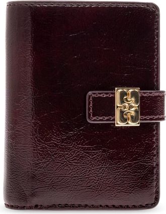 Ganni Eco Leren Portemonnee - Dames - Portefeuilles - Rood - ONE Size - Leer - Accessoires