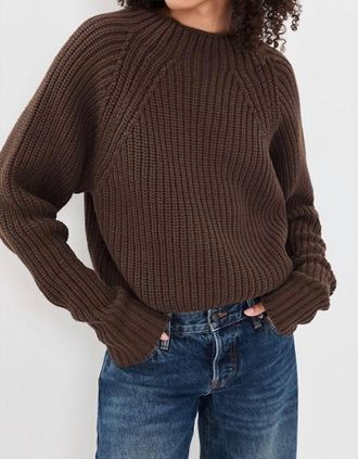 Free People Low Tide Knit Pullover In Chocolate