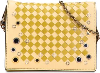 Bottega Veneta Tweedekans Nappa Intrecciato Studded Wallet On Chain