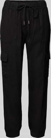 Freequent Tapered Fit Leinenhose mit Cargotaschen Modell Lava in Black, Gr&ouml;&szlig;e XS