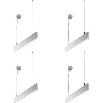 Loops 4 PACK Slim Commercial Suspension Light - 610mm x 20mm - 25W Cool White LED