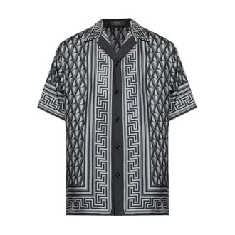 Versace Short Sleeve Shirts, male, Multicolor, Size: L Silk & Nylon Shirt