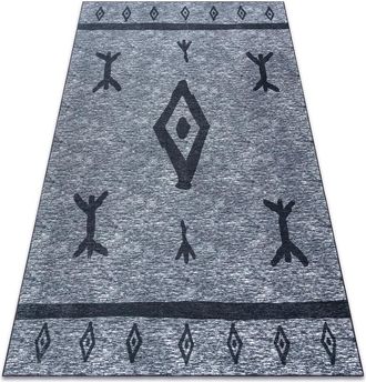 RugsX Rugsx - Antika Alfombra 119 Tek, Azteca, Lavable - Gris Grey 160x220 Cm