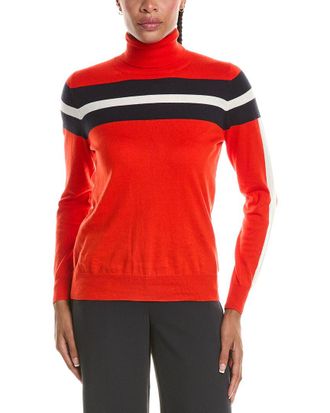 N.Peal N. PEAL Stripe Roll Neck Cashmere-Blend Sweater