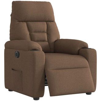 vidaXL Sill&oacute;n Reclinable El&eacute;ctrico De Tela Marr&oacute;n Vidaxl