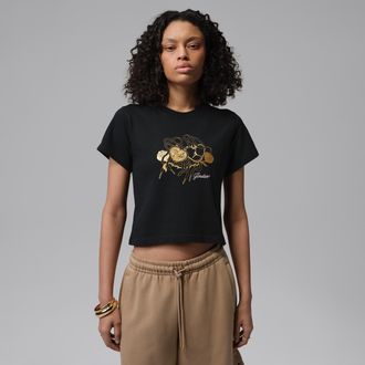 Nike Jordan Womens Jordan Brooklyn Graphic T-Shirt in Black | IR0782-010