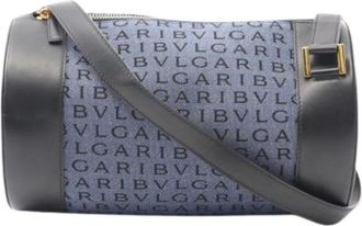 Bulgari Pre-owned Shoulder Bags, female, Blue, Size: ONE SIZE Pre-owned Canvas Shoulder Bag