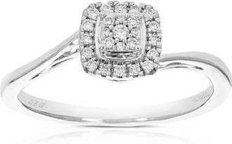 Vir Jewels 1/8 cttw Lab Grown Diamond Ring in Sterling Silver For Women