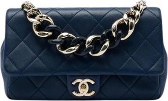 Chanel Borsa a mano in agnello trapuntato Pre-owned - - Pre-owned - Donna - Blu - ONE SIZE